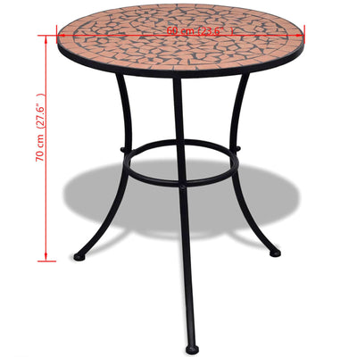 vidaXL Bistro Table Blue and White 60 cm Mosaic