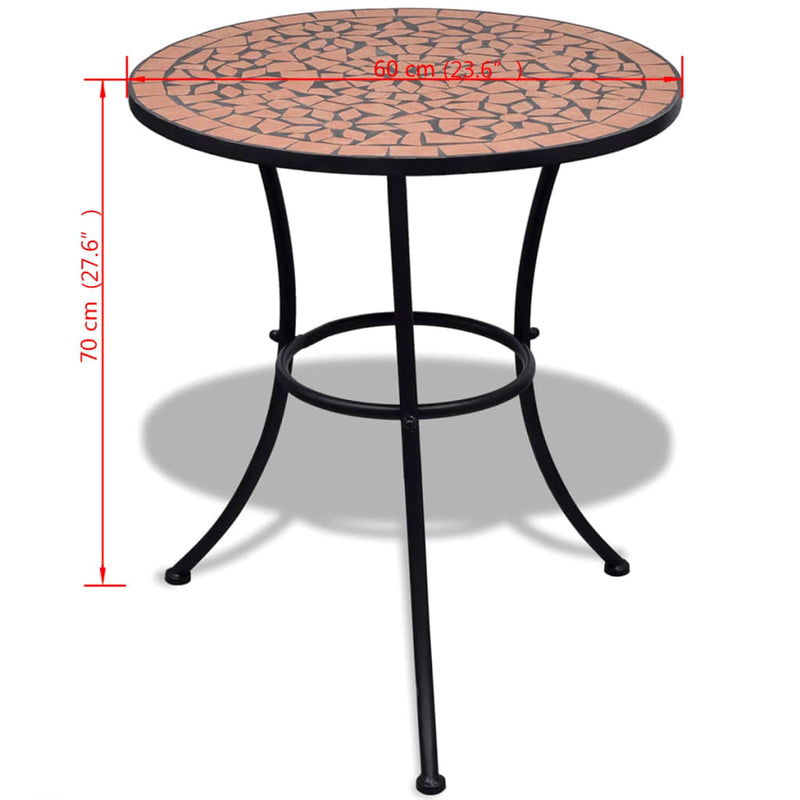 vidaXL Bistro Table Blue and White 60 cm Mosaic