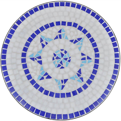 vidaXL Bistro Table Blue and White 60 cm Mosaic