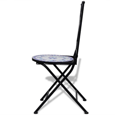 vidaXL Mosaic Bistro Chairs 2 pcs Grey