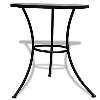 vidaXL Bistro Table Black and White 60 cm Mosaic