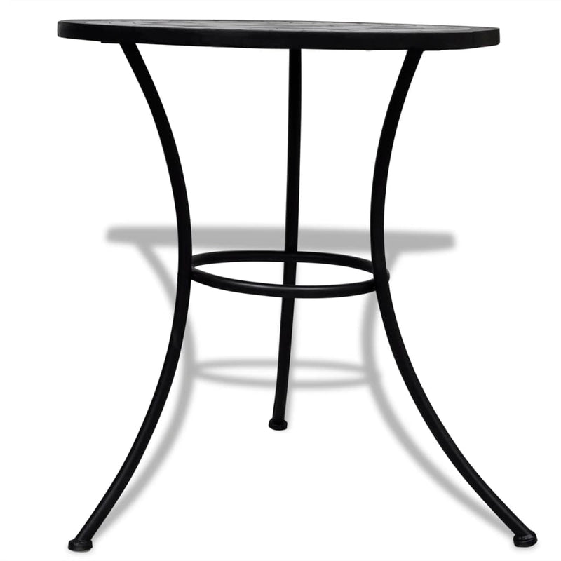 vidaXL Bistro Table Black and White 60 cm Mosaic