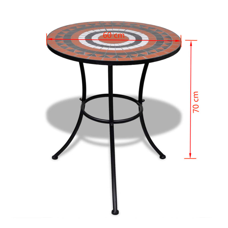 vidaXL Bistro Table Blue and White 60 cm Mosaic
