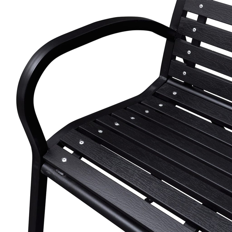 vidaXL Garden Bench 125 cm Steel and WPC Black
