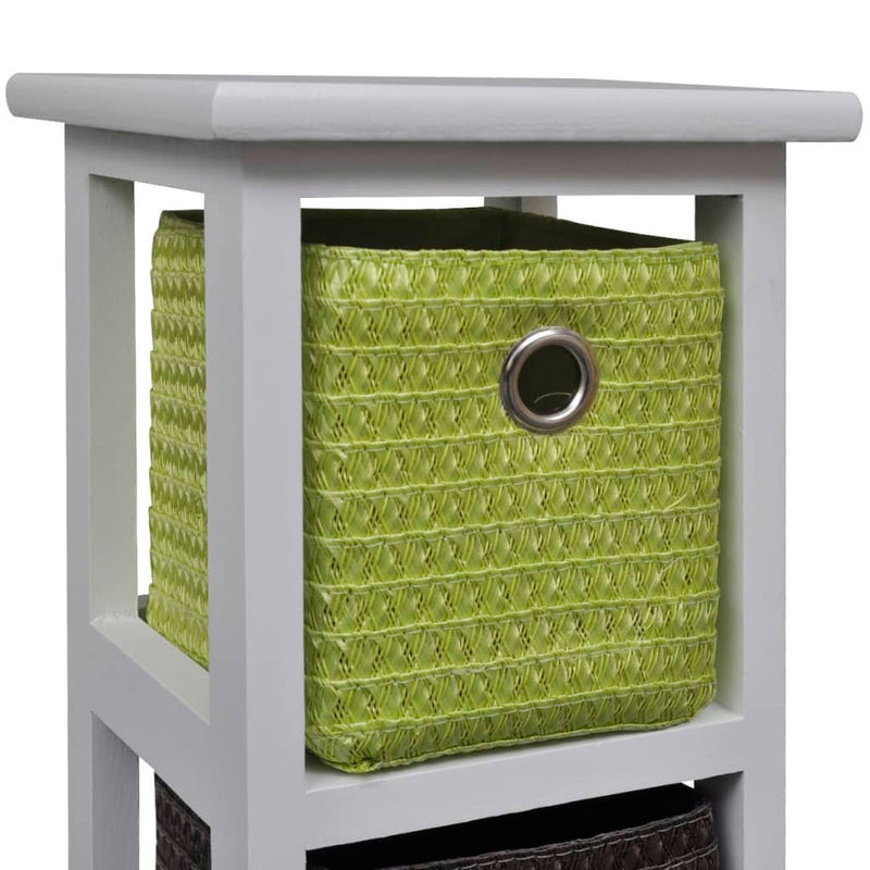 vidaXL Storage Rack with Multi-colour Baskets Paulownia Wood