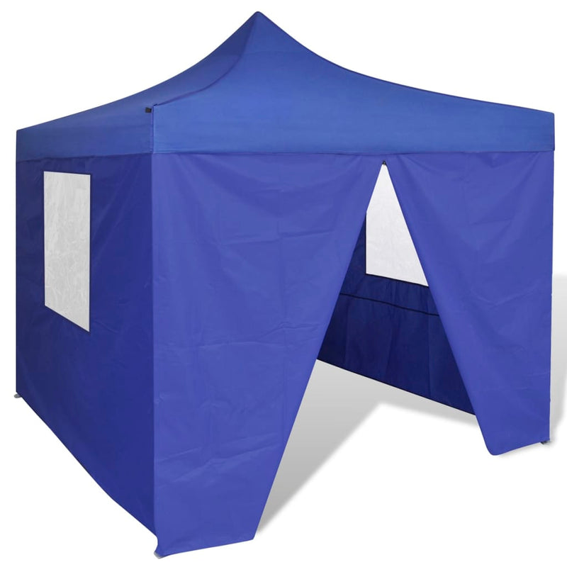 vidaXL Blue Foldable Tent 3 x 3 m with 4 Walls