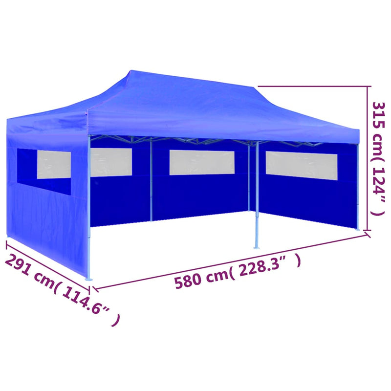 vidaXL Blue Foldable Pop-up Party Tent 3 x 6 m