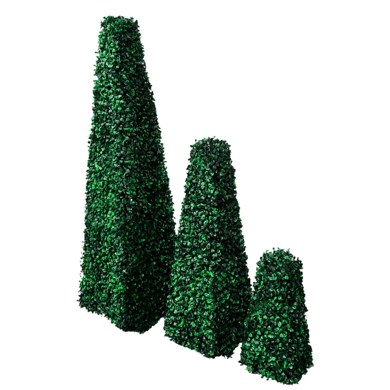 vidaXL Set of 3 Artificial Boxwood Pyramid Topiary