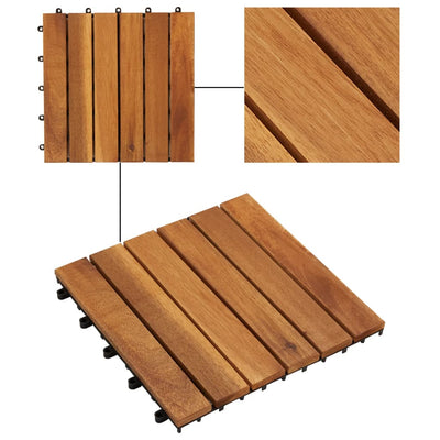 vidaXL 10 pcs Acacia Decking Tiles 30 x 30 cm