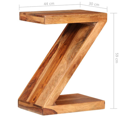 vidaXL Side Table Z-shaped Solid Sheesham Wood