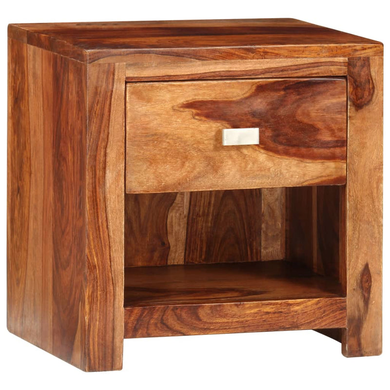 vidaXL Nightstand with 1 Drawer Solid Sheesham Wood