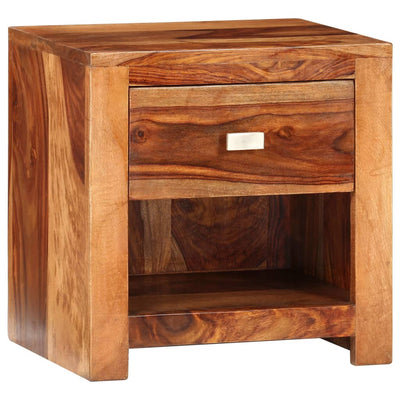vidaXL Nightstand with 1 Drawer Solid Sheesham Wood