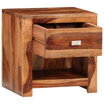vidaXL Nightstand with 1 Drawer Solid Sheesham Wood