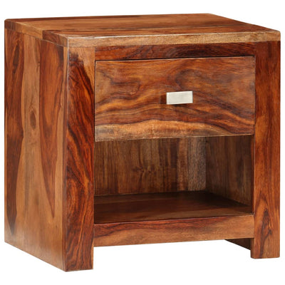 vidaXL Nightstand with 1 Drawer Solid Sheesham Wood