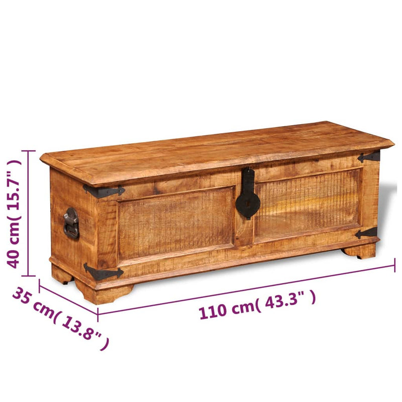 vidaXL Storage Chest Cubic Rough Mango Wood