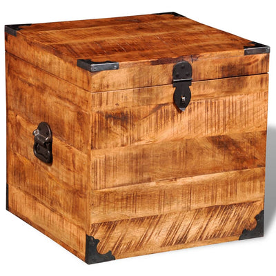 vidaXL Storage Chest Cubic Rough Mango Wood