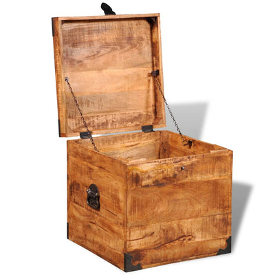 vidaXL Storage Chest Cubic Rough Mango Wood