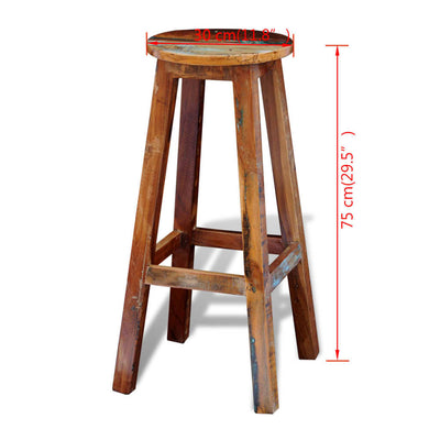 vidaXL Bar Stool Solid Reclaimed Wood