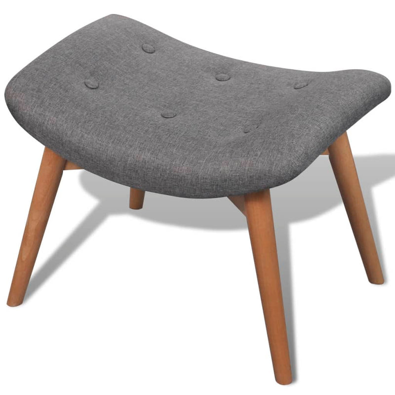 vidaXL Armchair with Footstool Grey Fabric