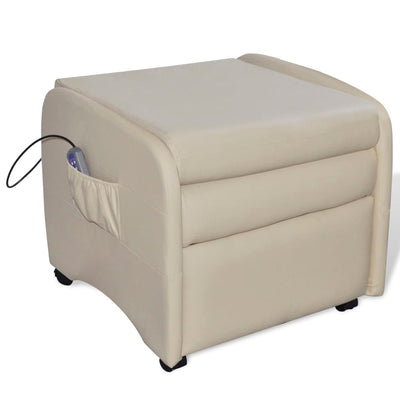 vidaXL Massage Chair Cream Faux Leather