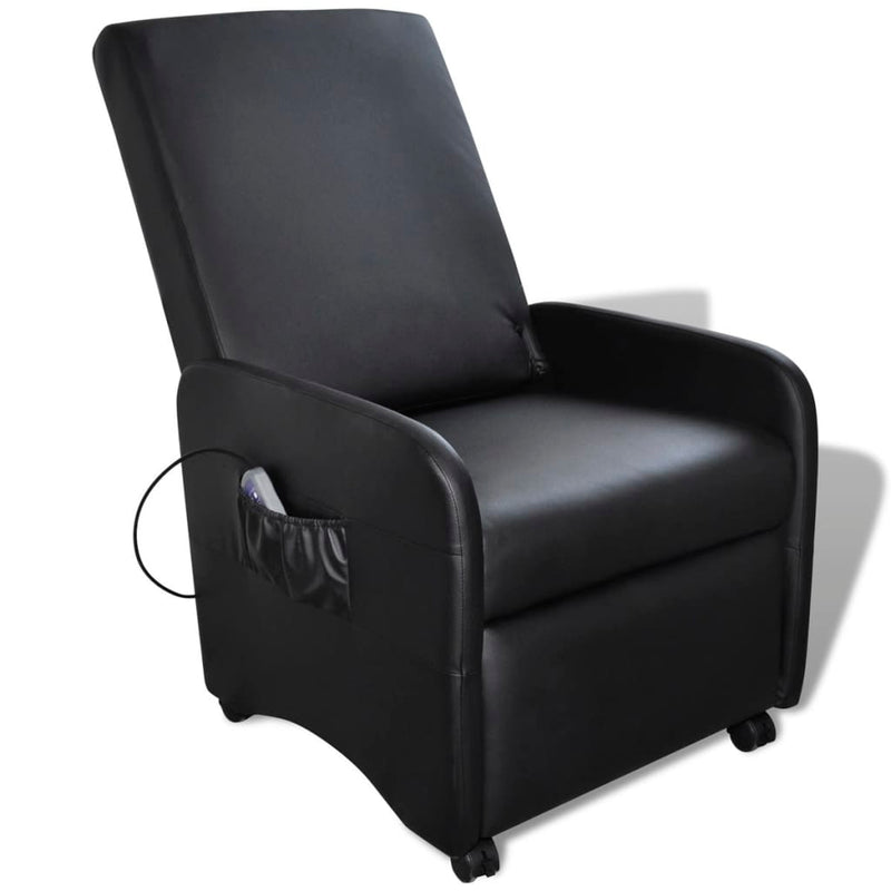 vidaXL Massage Chair Black Faux Leather