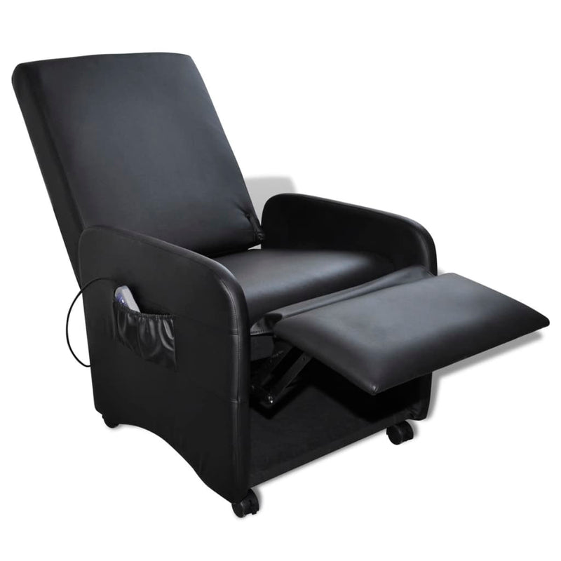 vidaXL Massage Chair Black Faux Leather