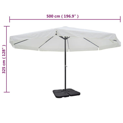 vidaXL Aluminium Garden Parasol with Portable Base Green