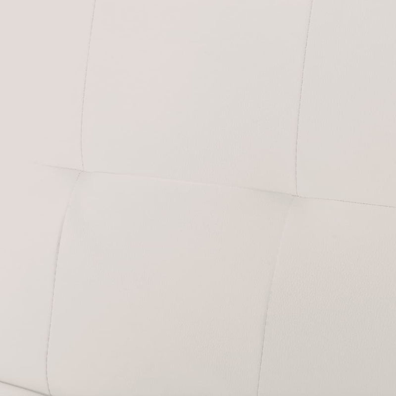 vidaXL Sofa Bed with Two Pillows Artificial Leather Adjustable Cream White