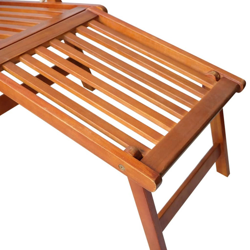 vidaXL Outdoor Deck Chair with Footrest Solid Acacia Wood