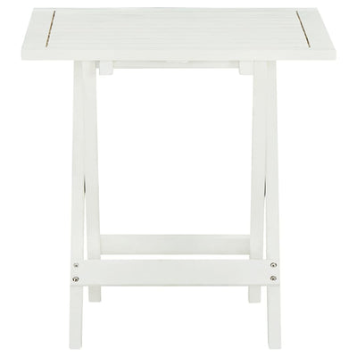 vidaXL Bistro Table White 46x46x47 cm Solid Acacia Wood