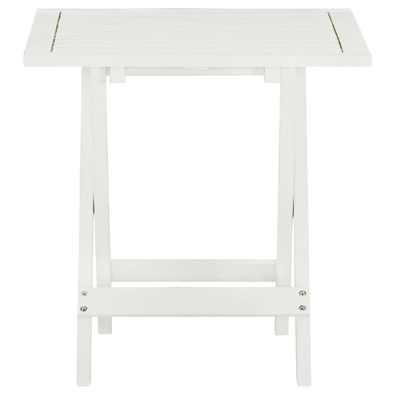 vidaXL Bistro Table White 46x46x47 cm Solid Acacia Wood