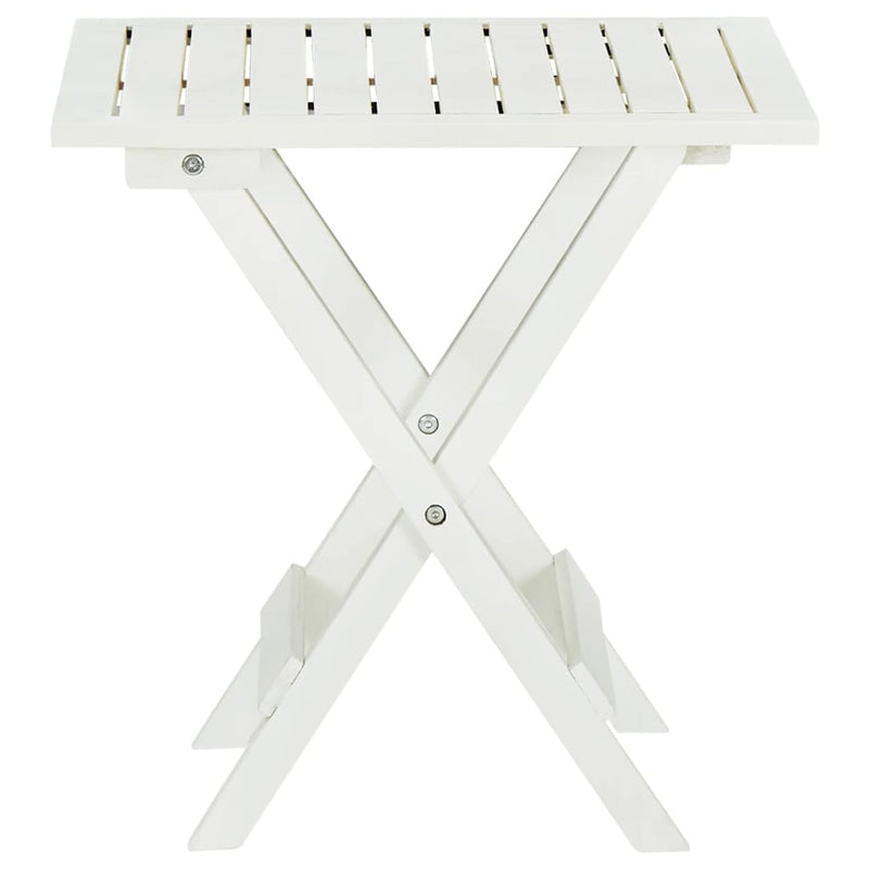 vidaXL Bistro Table White 46x46x47 cm Solid Acacia Wood