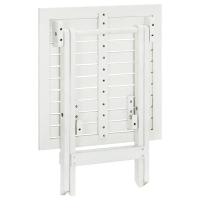 vidaXL Bistro Table White 46x46x47 cm Solid Acacia Wood