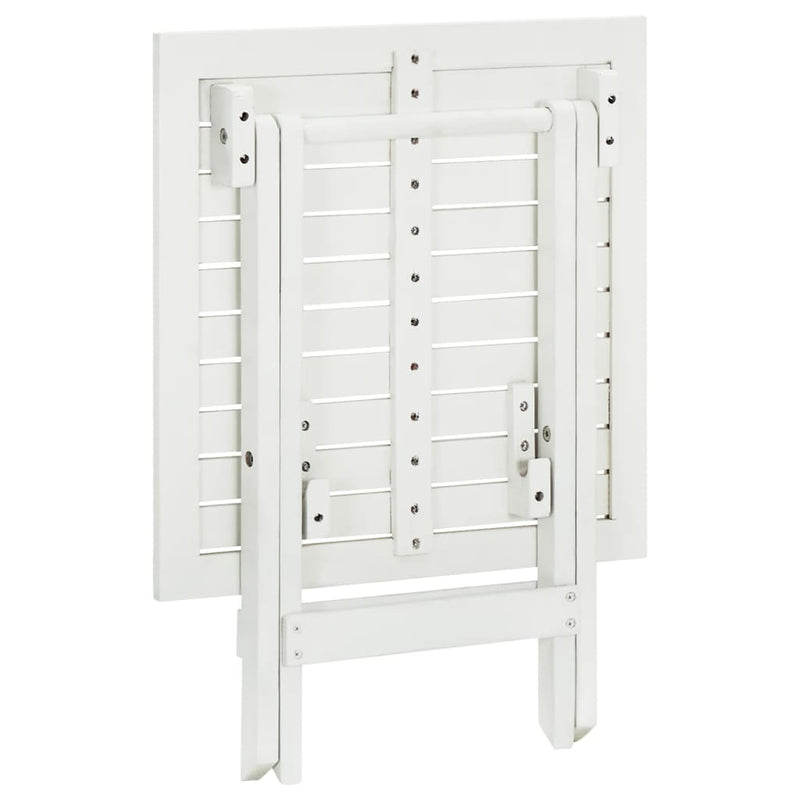 vidaXL Bistro Table White 46x46x47 cm Solid Acacia Wood