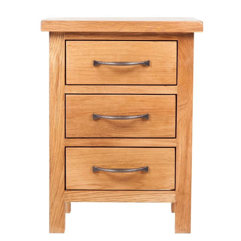 vidaXL Nightstand with 3 Drawers 40x30x54 cm Solid Oak Wood
