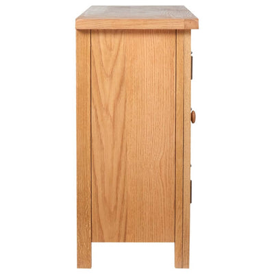 vidaXL Sideboard with 3 Drawers 110x33.5x70 cm Solid Oak Wood