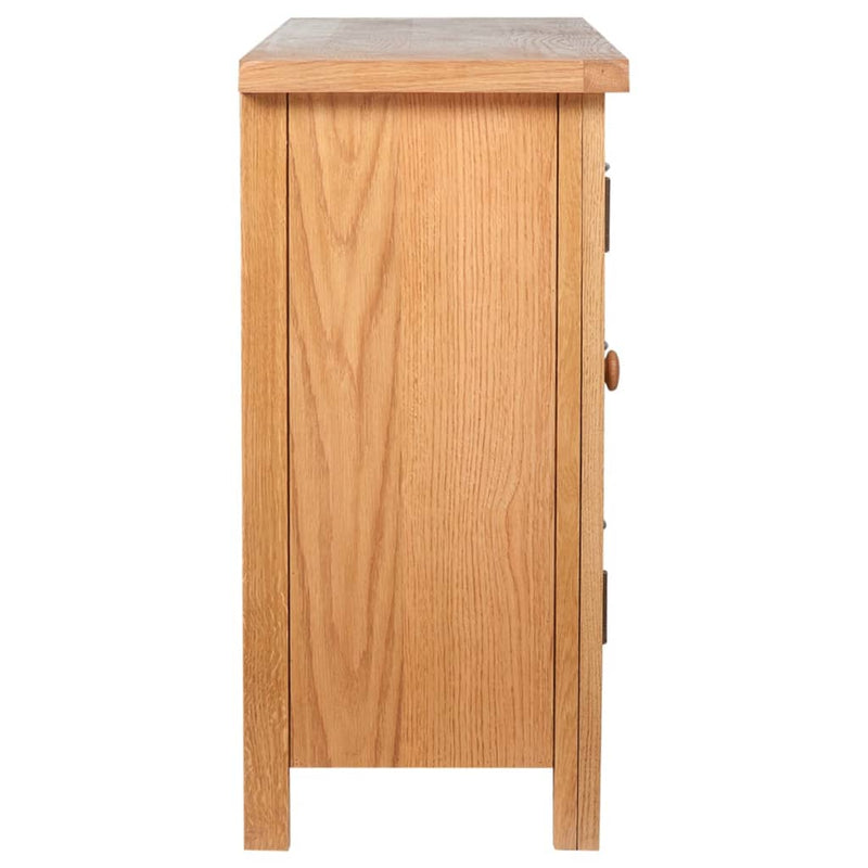 vidaXL Sideboard with 3 Drawers 110x33.5x70 cm Solid Oak Wood