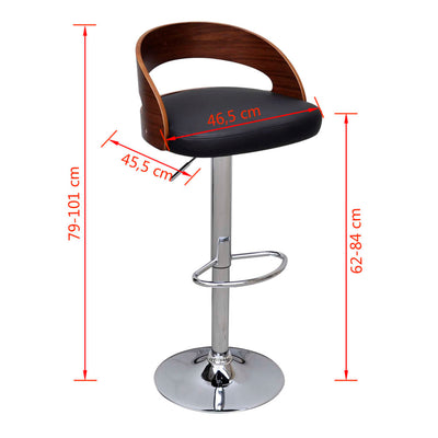 vidaXL Bar Stools 2 pcs Bent Wood