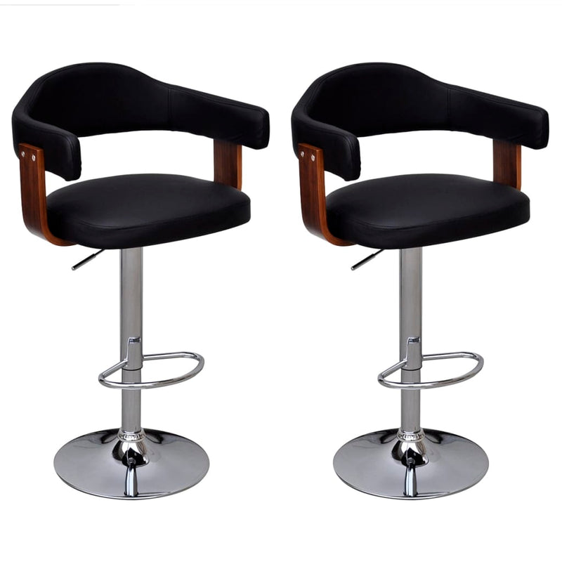 vidaXL Bar Stools 2 pcs Bent Wood