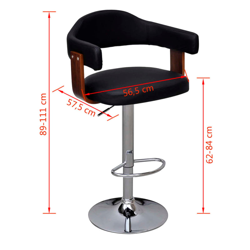 vidaXL Bar Stools 2 pcs Bent Wood