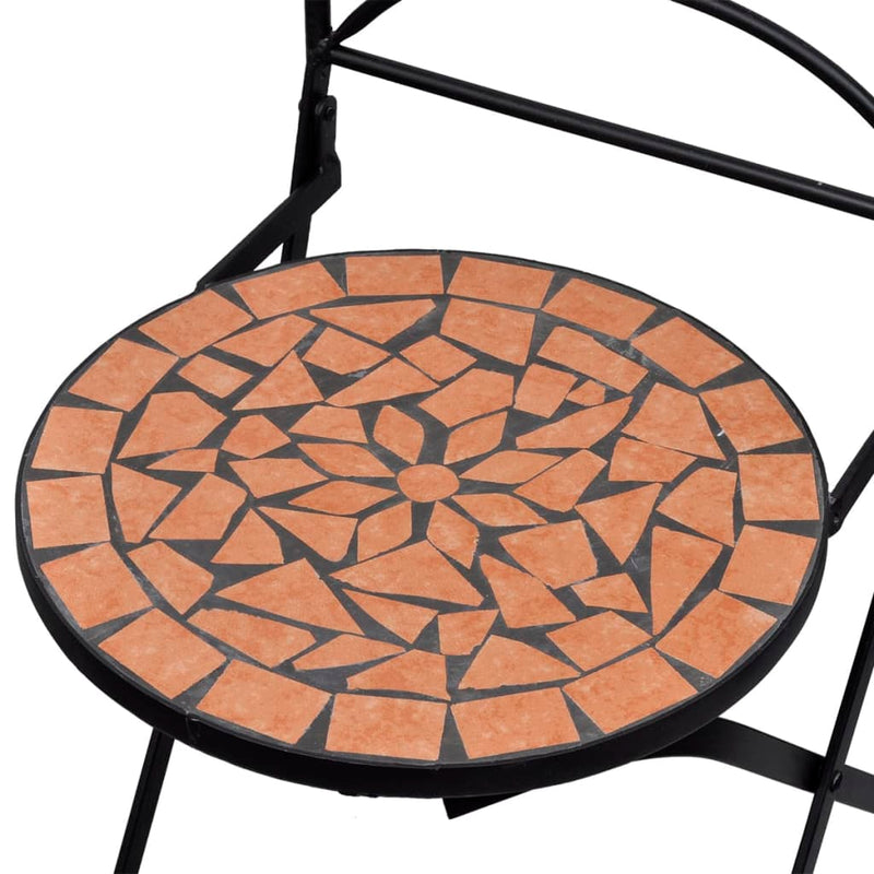 vidaXL 3 Piece Bistro Set Ceramic Tile Black and White