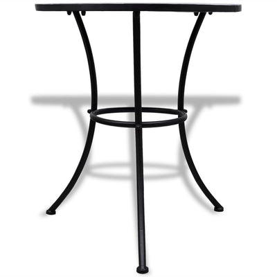 vidaXL 3 Piece Bistro Set Ceramic Tile Black and White