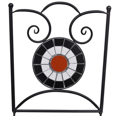 vidaXL 3 Piece Bistro Set Ceramic Tile Black and White