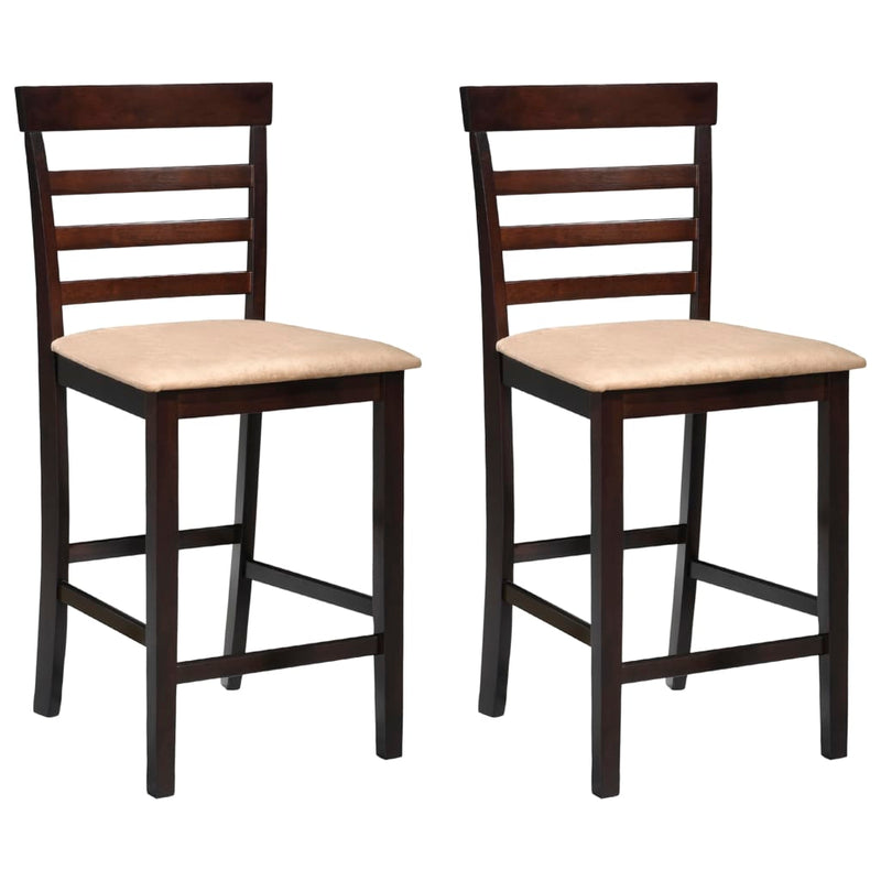 vidaXL Bar Chairs 2 pcs Brown Fabric
