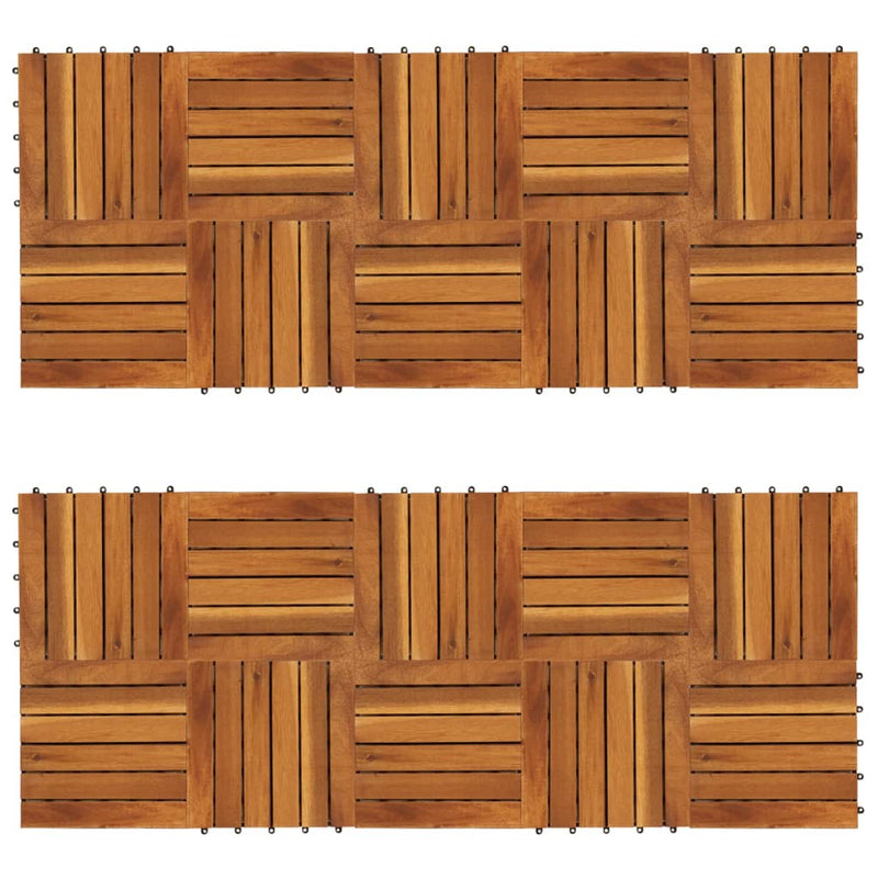 vidaXL Decking Tiles Vertical Pattern 30 x 30 cm Acacia Set of 20