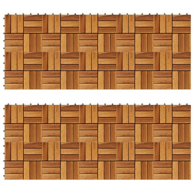 vidaXL Decking Tiles Vertical Pattern 30 x 30 cm Acacia Set of 20