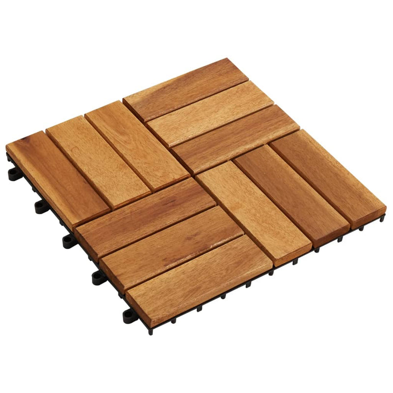 vidaXL Decking Tiles Vertical Pattern 30 x 30 cm Acacia Set of 20