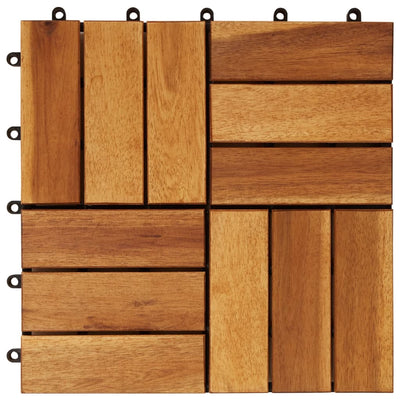 vidaXL Decking Tiles Vertical Pattern 30 x 30 cm Acacia Set of 20