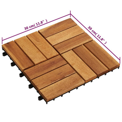 vidaXL Decking Tiles Vertical Pattern 30 x 30 cm Acacia Set of 20