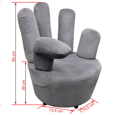 vidaXL Chair Hand-shaped Black Velvet